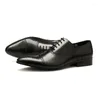 Dress Shoes Classic Men's Genuine Leather Brogues Luxury Handmade 2023 Autumn Elegant Black Wedding Daily For Male