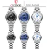 Offre spéciale CHENXI 027C montre simplement pour hommes Sier montres à Quartz en acier inoxydable décontracté étanche femmes Couple montres