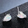 Dangle Earrings Drop Green Blue Fire Opal Stud Earring For Mom