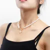 Pendant Necklaces Women's Trendy Imitated Pearl Necklace Elegant Shell Neck Chain Exquisite Starfish Romantic Delicate Jewellery