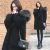 Women's Down Winter Warm Long Loose Hooded Cotton Parkas Overcoat Womens Elegant Padded Faux Fur Collar Coats Female Parka Jackets Outwear