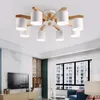 Lustres nordique bois fer LED lampes suspendues pour chambre salon salle à manger éclairage plafond décoration de la maison intérieur moderne