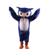 Halloween azul coruja mascote traje adulto tamanho dos desenhos animados anime tema personagem carnaval unisex vestido de natal fantasia desempenho vestido de festa