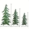 3st, Christmas Pine Tree Sculpture Metal Tree Christmas Metal Pine Tree Metal Wall Art Decoration Home Office Outdoor Wall Decoration (Green)