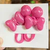 Accessoires pour cheveux 2pcs / set couleur bonbon boule ronde arc longue bande élastique fille enfants mignon kawaii exquis chignon queue de cheval cravates en caoutchouc corde cadeau