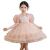 Flickaklänningar Elegant Girls Princess 2024 Christmas Kids Party Pageant Evening Dress for Big Sequin Clothing 3 5 6 7 8 10 12 Years