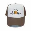 Ball Caps Beer Heartbeat Printed Snapback Cap Pint And Bottles On Lovers Trucker Hat Drinking Alcohol Party Sun Hats YP053