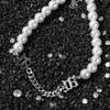 Pearl Steel Chain Stitch Hip Hop Halsband smycken Menskvinnor pärlor Retro CLAVICLE Kedjor Krage Halsband