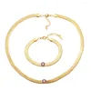 Collana Orecchini Set Trend Acciaio inossidabile Grandi zirconi Braccialetti serpente Collane girocollo Catena colorata CZ Lama per gioielli da donna