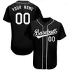 Men's T Shirts Men Baseball Custom Embroidery Design Name Number Button Cardigan Shirt Softball Training Uniform Outdoor Sport Tops