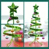 1pc, Kerstbel, Mini Macrame Spiraal Kerstboom Kerstvakantie Feestartikelen Festival Decoraties Ornamenten, Thema Feestdecor, Kerstdecor