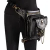 Sacs de taille PU chaîne sac pour femmes petit Steampunk rétro motard épaule bandoulière solide luxe sacs à main Packs 2023