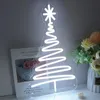 1pc julgran ledde neonskylt ljus, god jul vacker bord träd stjärna fest sovrum fönster vägg dekoration skylt, julklapp 15,8 "*10.2" USB kall vit