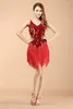 Stage Wear Sexy Elegant Women Dance Dress Latin Tassel Sequin Fringe Skirt Samba Salsa Dresses Costumes