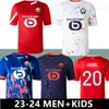 23 24 LOSC LILLE SOCCER JERSEYS 2023 2024 Bej Üstler Tişörtler Bamba Yezici Futbol Gömlekleri Jikone R.Sanches T.Weah L.araujo Maillots Yetişkin Çocuk Kiti Kiti Jersey