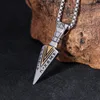 Pendentif Colliers Mode Rétro Viking Rune Spear Punk Hip Hop En Acier Inoxydable Hommes Femme Amulette Collier Créatif Bijoux Cadeau En Gros