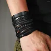 Charme pulseiras moda mão-tecido para homens multi-camada retro lazer jóias cross-border pulseira diy presentes atacado