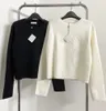 レディースセーターアナグラム秋のトレンディな長袖のトップハイエンドスリムプルオーバーコートデザイナーセーター女性ホワイトシンニットセーター
