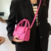 Marsupi Borsa con manico superiore Borsa a tracolla per donna Borse e borsette con motivo pietra Mini telefono corto in pelle Stile Y2K