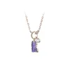 Ласточка, милое ожерелье в виде теленка, женская цепочка на ключицы, женское украшение с фиолетовым бриллиантом, модное универсальное украшение для любовника, подруги, подарок на день рождения