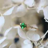 Cluster-Ringe CAOSHI Trendy Shiny Green Zirconia Fingerring Mode Ehering Brautschmuck Zarte vielseitige Accessoires für