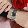 Chenxi Square Women Watch Roman Numeral sierステンレス鋼のクォーツ時計男性恋人の女性時計レトロカジュアルカップル