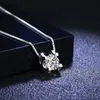 Chokers quke Real Square Pendant Necklace D Color VVS1 Lab Diamonds 925 Sterling Silver For Women Wedding Fine Jewelry PE032 231021