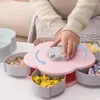 Plates Creative Flower Petal Fruit Plate Candy Storage Box 5 Grids Nuts Snack Tray Rotating Flowers Gift For Party Wedding