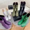 2023 New Shicay Bottom English Style Chelsea Martin Rain Boots Shoes Channel Fashion Massion Luxury Designer Rubber Shoes Women Mid Length Boots 35-40