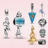 925 STERLING Gümüş Fit Pandora Charms Bilezik Boncuklar Cazibesi Orijinal Dikiş Sarkan Sihirli Şapka Mücevher Bell Charm