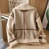 Women's Wool Blends RARF Autumn Winter Women Warm Faux Fur Fleece Coat Jacket Female Loose Patchwork Thickened Locomotive Lapel Chic Outwear 231021