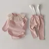 衣料品セット2個生まれた女の子の服の幼児衣装秋の春のロンパー全体のズボン231020