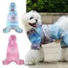 犬アパレルの防水レインコートのための小さなカラフルな反射安全セーフティペットペット服レインジャケット4脚風型フード付きポンチョ