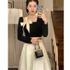 Urban Sexy Dresses Prom Elegant Party Dresses For Women Fashion Bow Square Collar Formell Occasion Female Dress Autumn Clothes 231021