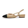 designers skor Paris varumärke designer sandaler svarta balettlägenheter skor kvinnor vår quiltade äkta läder glid på ballerina lyx rund tå damklänning skor