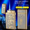 Lighters Gas-electric Dual-use Arc Straight Into The Lighter Digital Display Induction USB Rechargeable