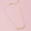 Pendant Necklaces Simple BabyGirl Charm Letter For Women Choker Chain Pendants Bridesmaid Gifts Gold/Silver Color