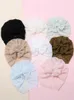 Chapéus nó arco bebê headbands nascido infantil bonnet criança headwraps elástico beanies boné malha pulôver chapéu super macio turbante