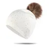 Baby borr stickad pompon hattar 6 färgdesign flickor beanie vridning höst vinter småbarn barn hattar soild pompon varma hattar db481