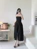 *Row Black Supender Dress Women Khhaite Slit Spirt DGTI