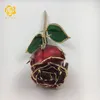 Decorative Flowers G029-1 11 Inches Dry Rose Made 24K Gold Plated Pearl Red Colored With Nice Gift Box For Valentines Day Gifts