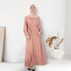 Etnische Kleding Effen Abaya Moslim Lange Jurk Vrouwen Ramadan Eid Ballon Mouw Islamitische Jilbab Afrikaanse Jurken Dubai Turkse Bescheidenheid Kaftan