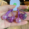 Accessoires pour cheveux Une paire de défauts de couleur éclatée coeur boule ronde longue bande élastique pour fille enfants mignon kawaii fée queue de cheval attaches en caoutchouc mode