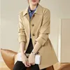 Womens Trench Coats Spring Autumn Midlength Coat Single Breasting Drawstring Slim Overcoat Commute Formal Little Chap Jacket Women 231023