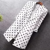 Garnitury damskie 2023 Summer Women Blazer Polka Dots Thin Kurtka Kobieta biuro dama garnitur płaszcz profesjonalne noszenie kadry swobodne Blazery 5xl