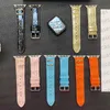 Для Apple Watch Band Designer Apple Watch Series 8 9 4 5 6 7 Ultra Bands 49 мм 38 мм 42 мм 44 мм 45 мм Браслет Яркий цветной кожаный браслет с тиснением ap Watch Smart Straps