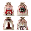 Christmas Decorations 4 PCS Santa Sacks Drawstring Gift Wrap Bags 27 X 20 Inch Large Storage Personalized Reusable Wholesale XB