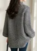 Mezclas de lana para mujer Tweed Chaquetas pesadas Cuello vuelto Bolsillo grande Abrigo para mujer Invierno Vintage Oficina Señora Moda de gama alta Mujer delgada Abrigo largo 231021