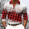 Polos pour hommes Chemises de Noël 3D Imprimé Polo à manches longues pour hommes Casual T-shirt d'été Modèle à manches courtes Tops Vêtements 5XL