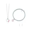 قلادة قلادة أصلية Tiffny Valentines Gift 925 Sterling Sier Fashion Classic DIY Love Neckleace Set Mticolor اختياري DHH1F